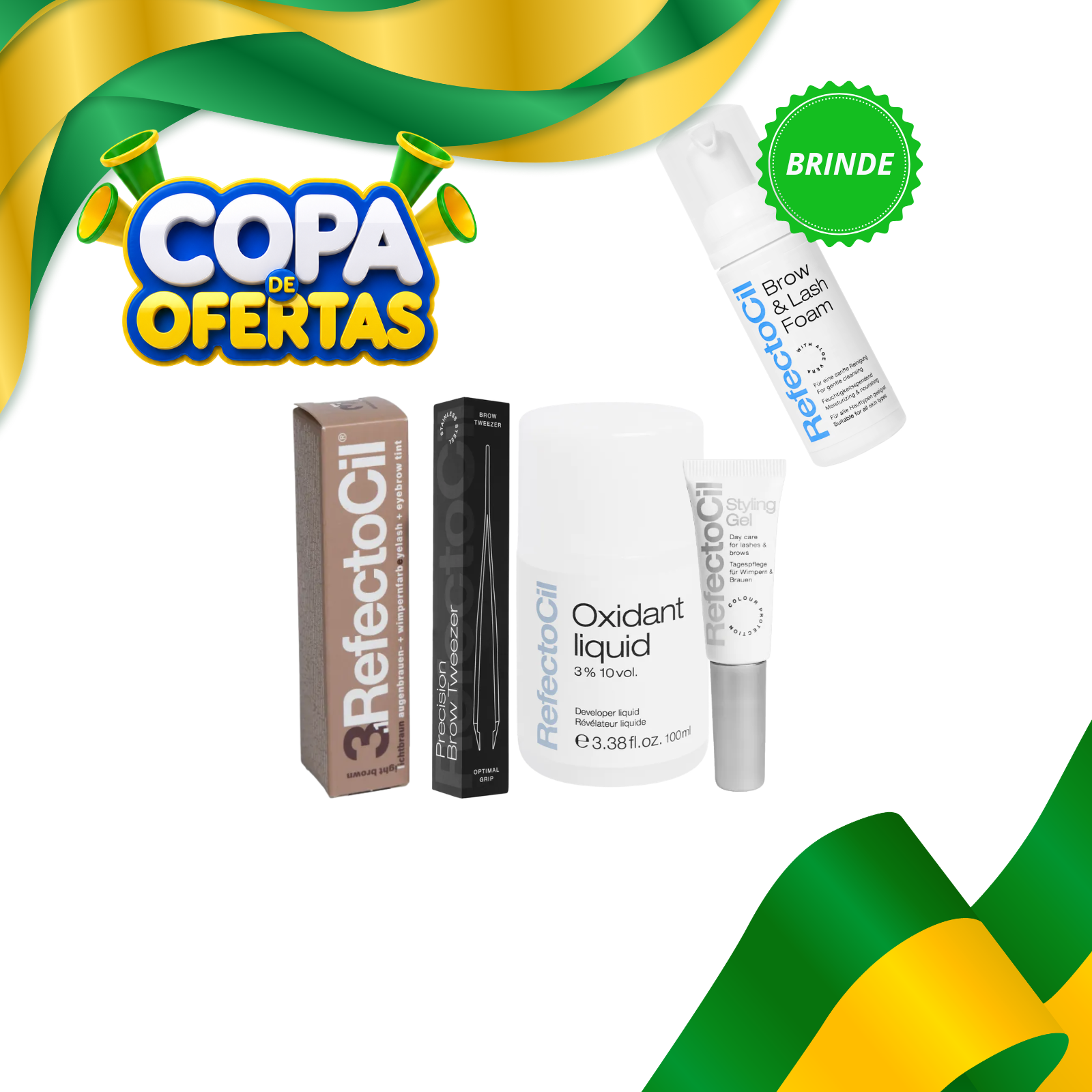 Kit Tinta+Ox Liquido+Styling Gel+Pinça - Espuma de brinde